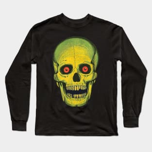 Vintage 80s Style Halloween Skeleton Long Sleeve T-Shirt